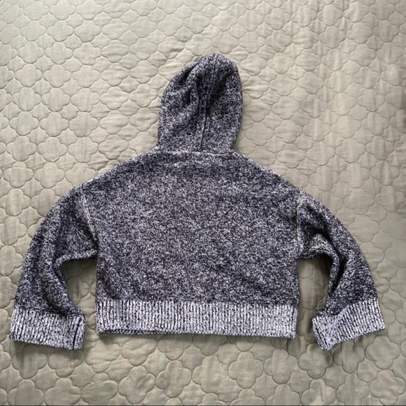 Ruby Moon x Anthropologie Heathered Cropped Knit Hoodie Sweater XS - Picture 3 of 11